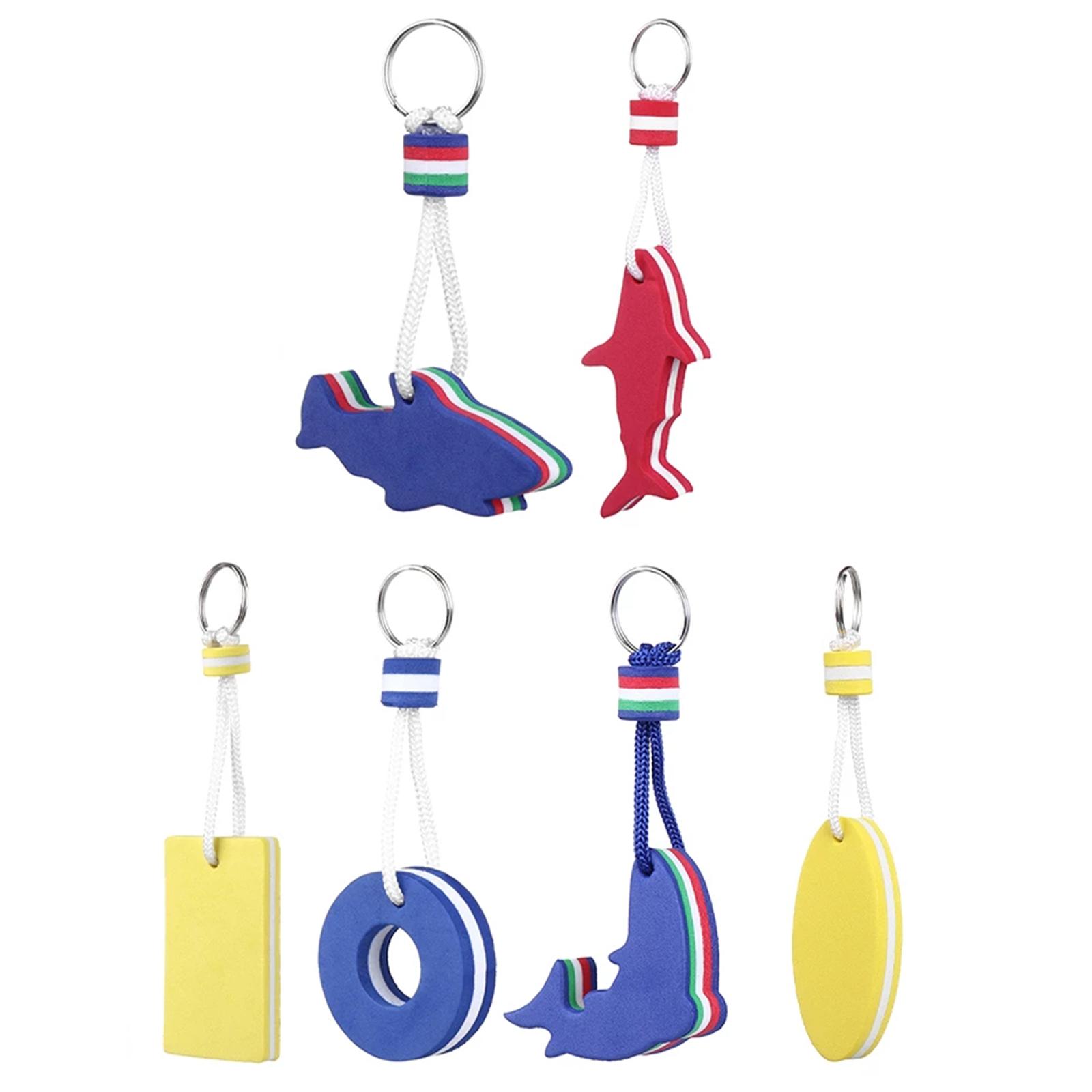 6x Floating Keychains Floatable Key Chain for Water Sports Swimming Sailing