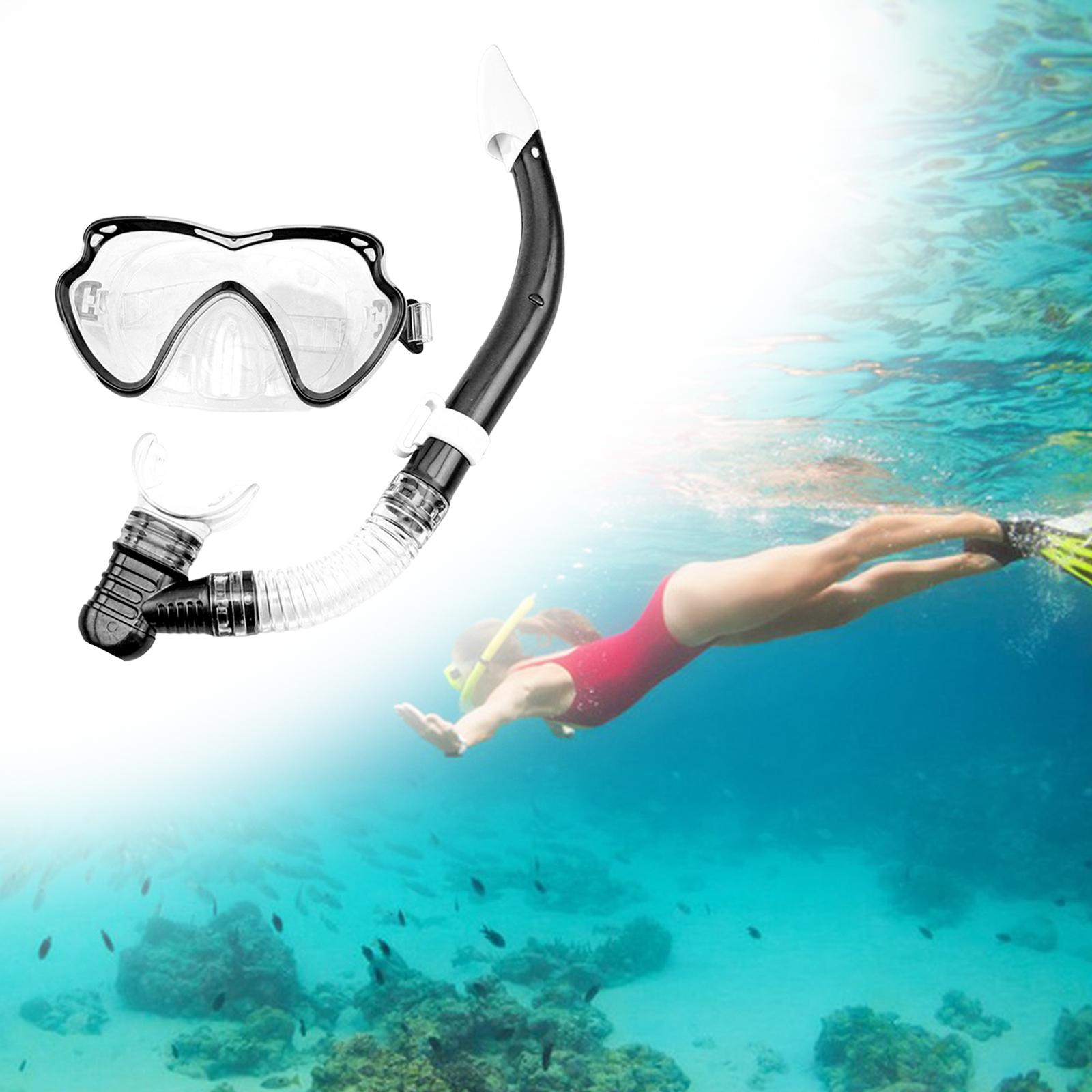 Snorkel Mask Set Easy Breathing Dive Mask for Swim Water Sports Black