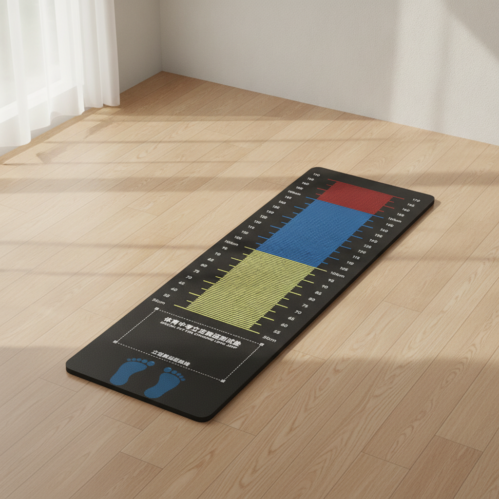 Standing Long Jump Test Mat for Home and School Training, Non-Slip Indoor Floor Marker Thickened Edition, 200x50cm, for Standing Long Jump, Rope