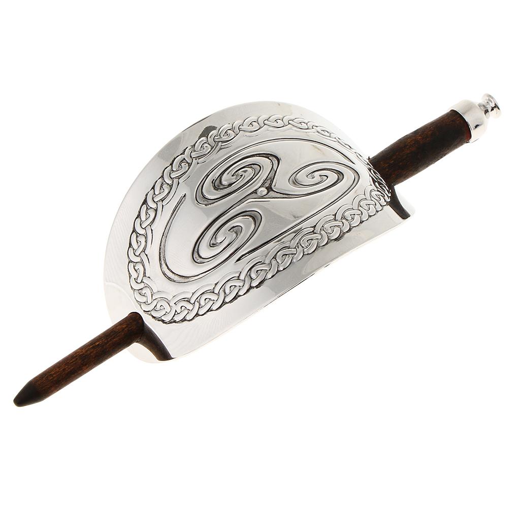 Handmade Carved Wooden Hair Clip With Stick 10