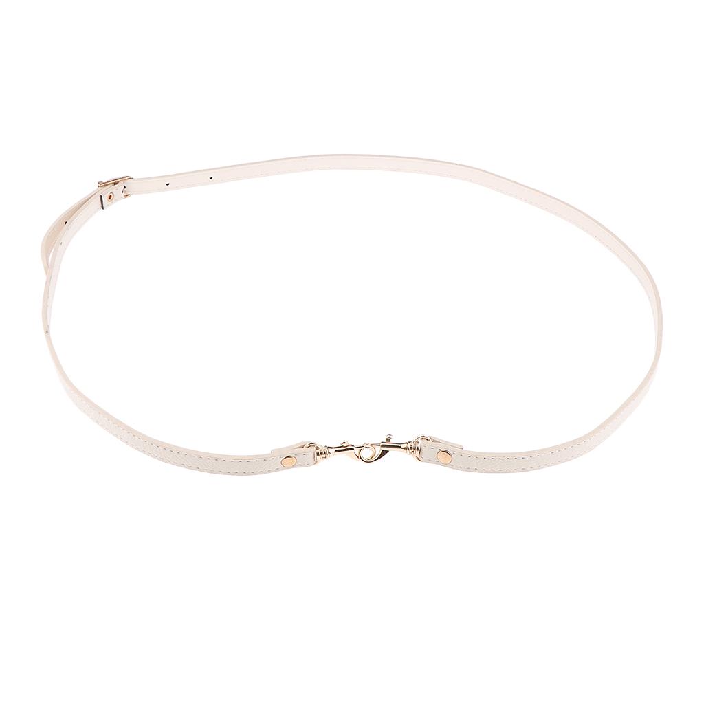 Adjustable Leather Shoulder Bag Strap Belt Replacement Lobster Clasps Beige