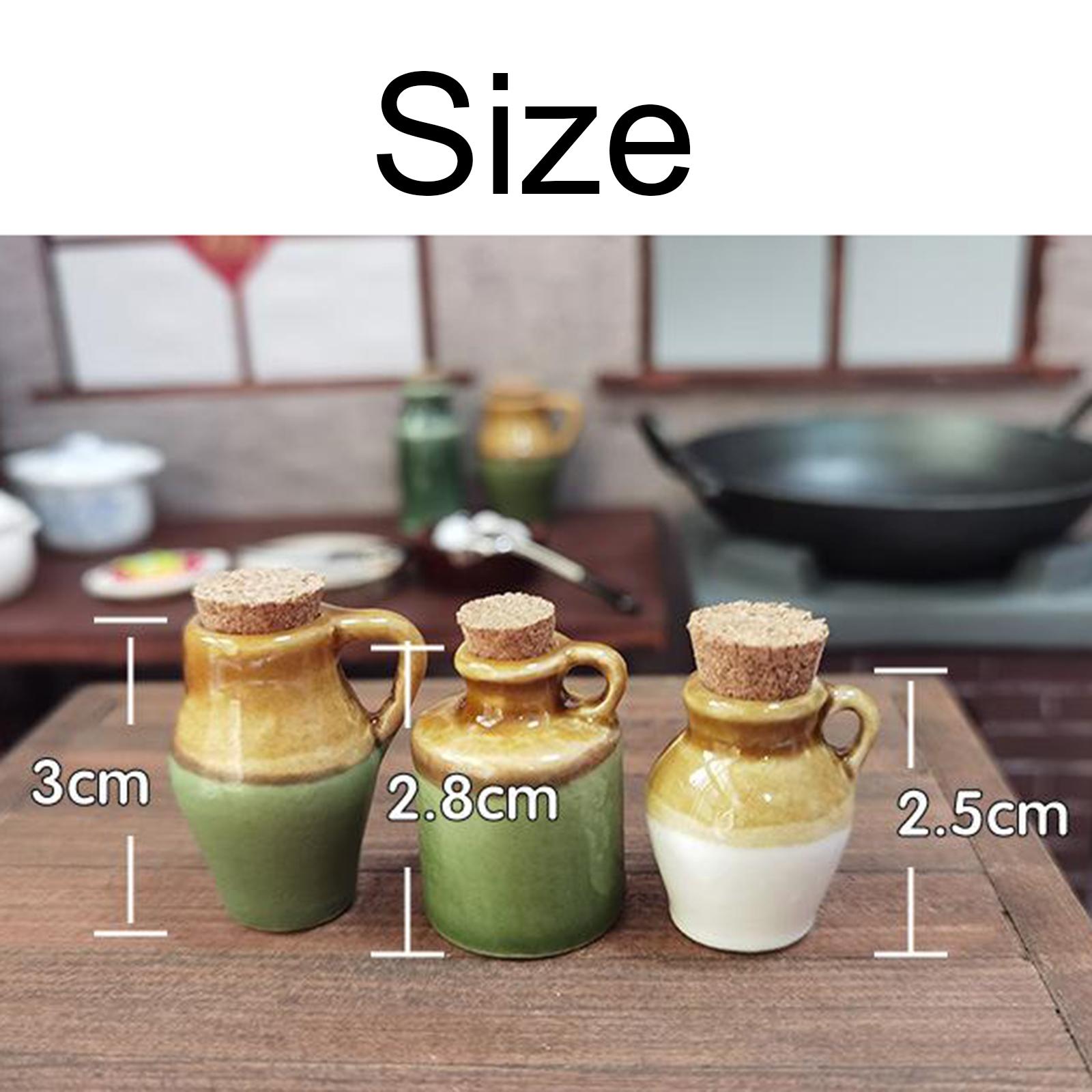 2x1/12 Dolls House Miniature Ceramics Pots Seasoning Jar Kitchen 2.5cm