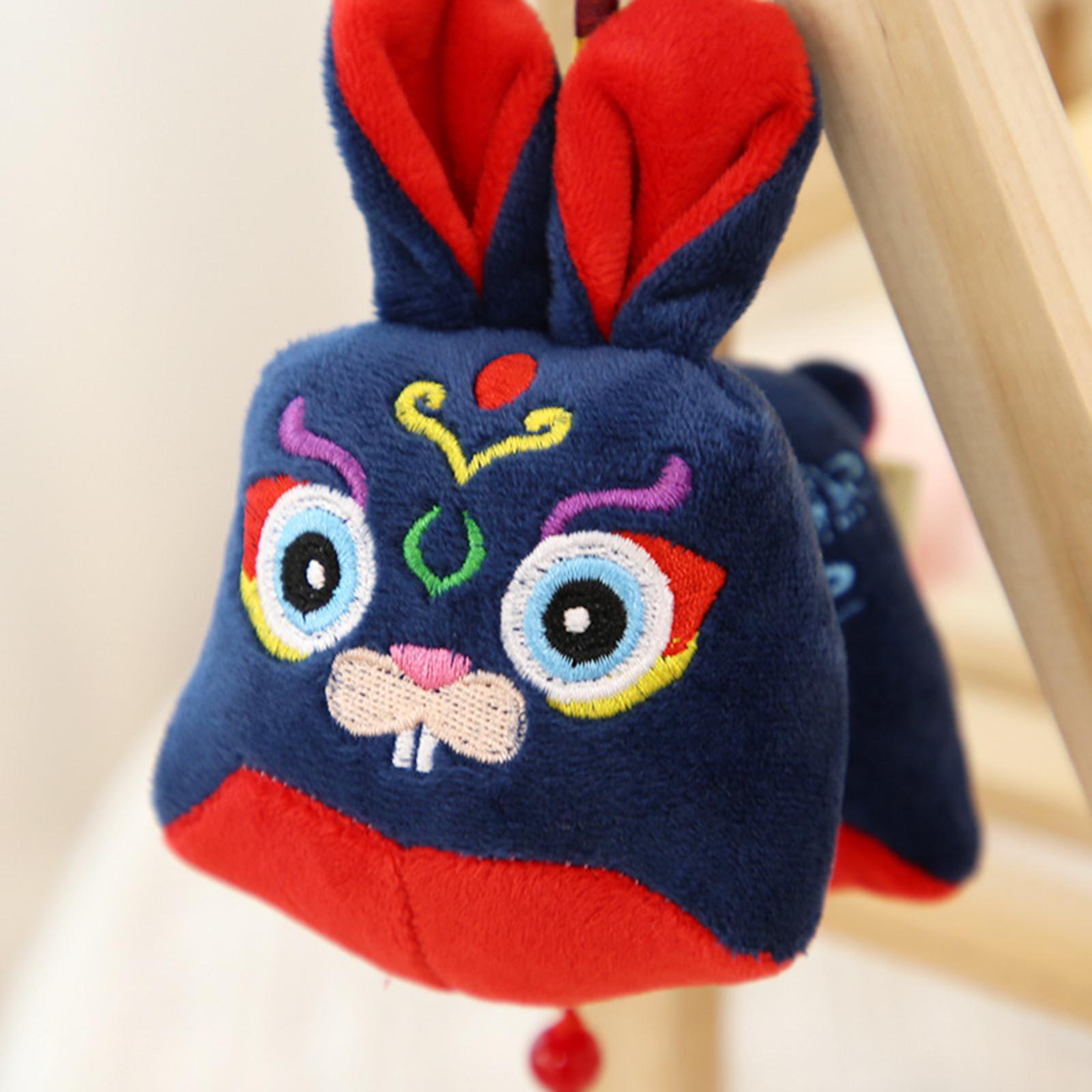 Rabbit Ornament Plush Hanging Festival Stuffed Pendant for car Blue