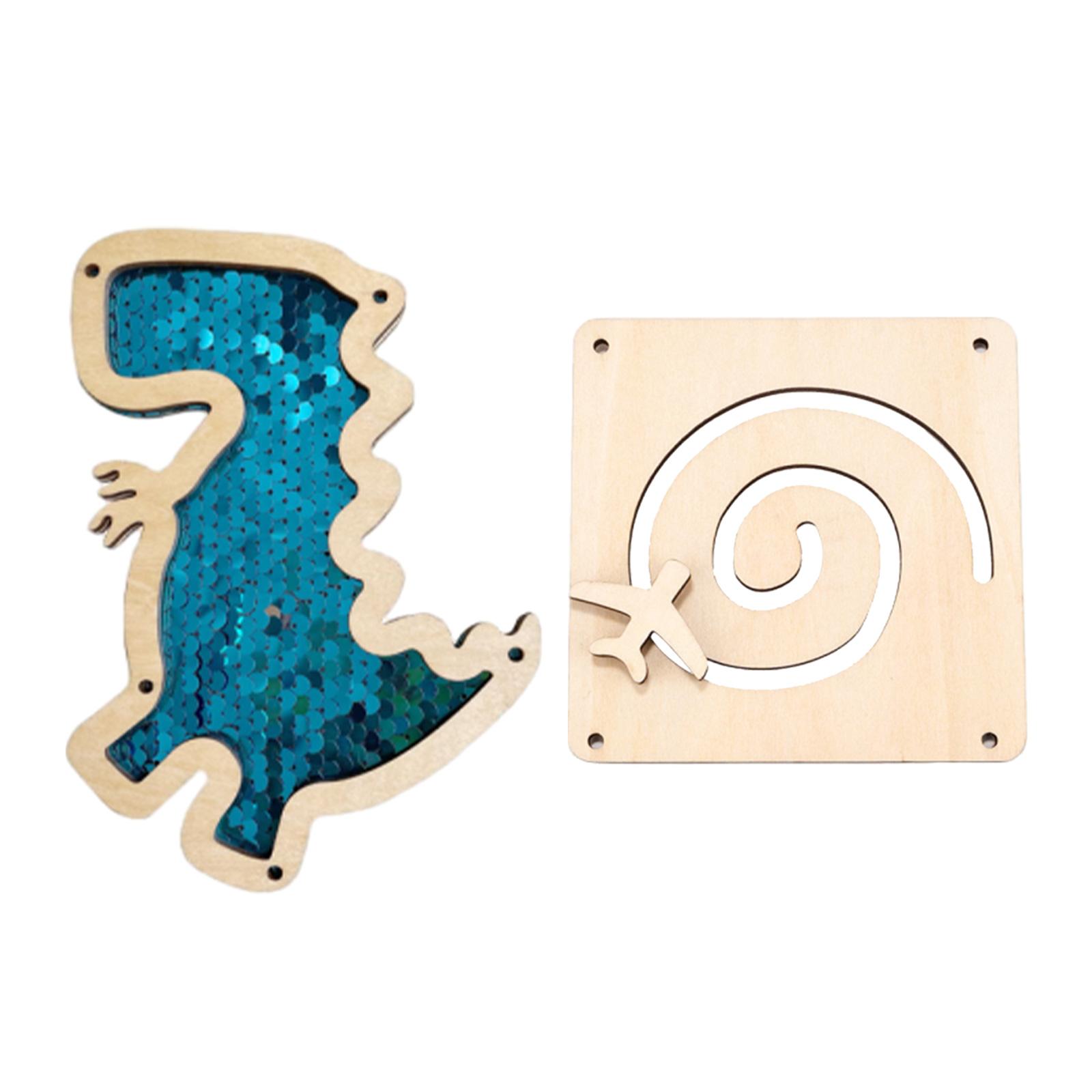 Wooden Dinosaur Busy Board Parts