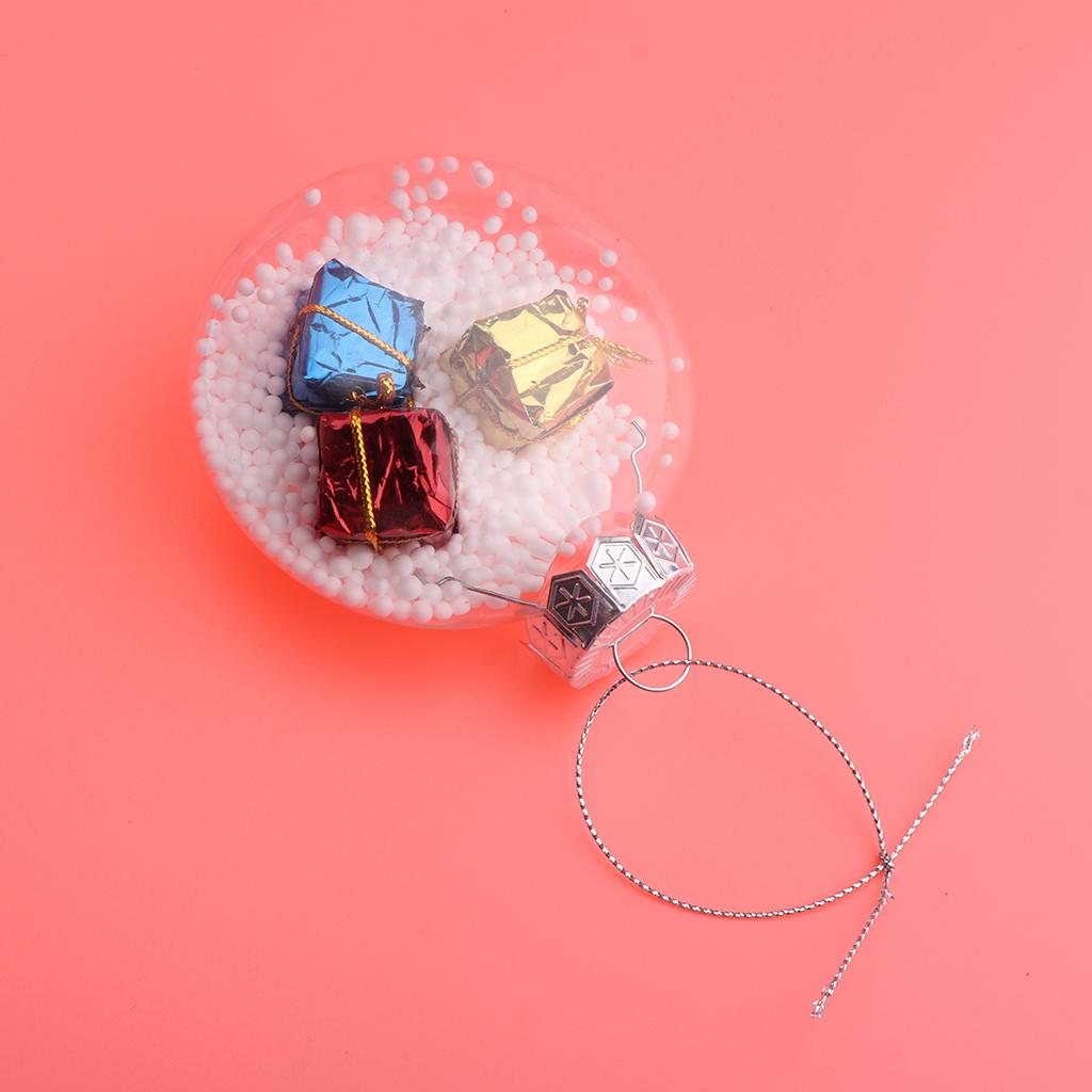 Clear Round Christmas Snow Ball Refillable Xmas Bauble Tree Ornament