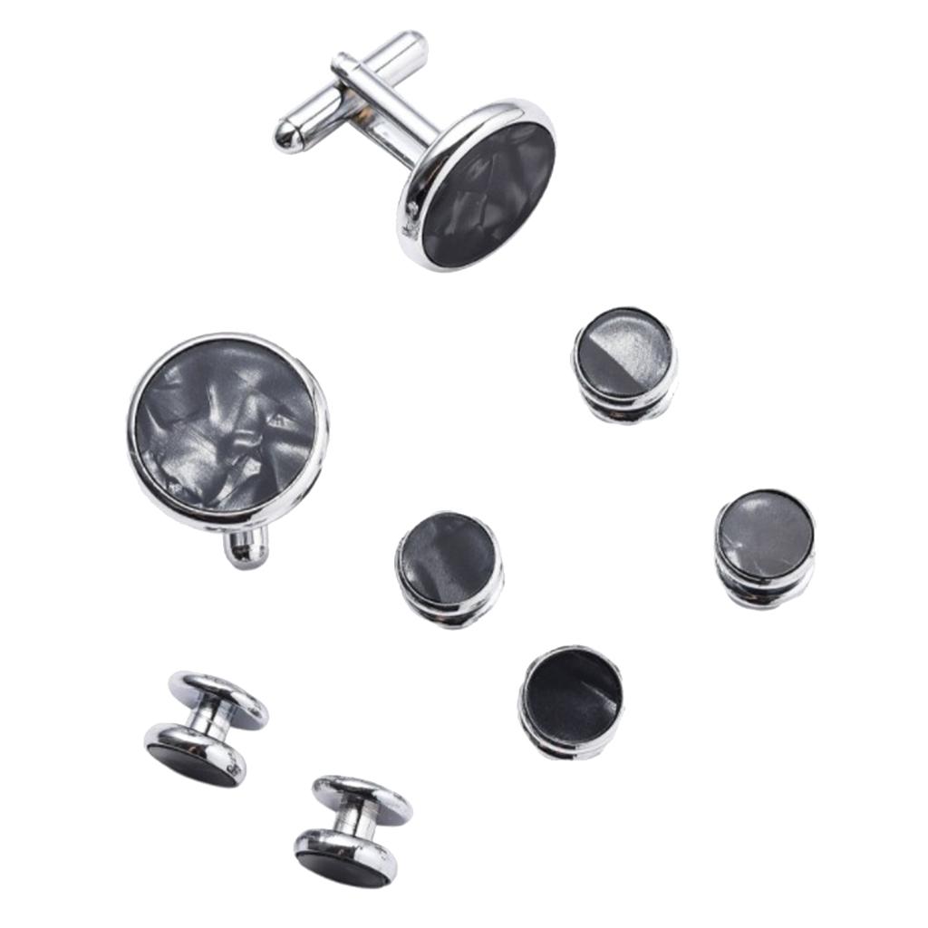 8Pcs Men Cufflinks Suits Shirt Party French Cuff links Jewelry Black