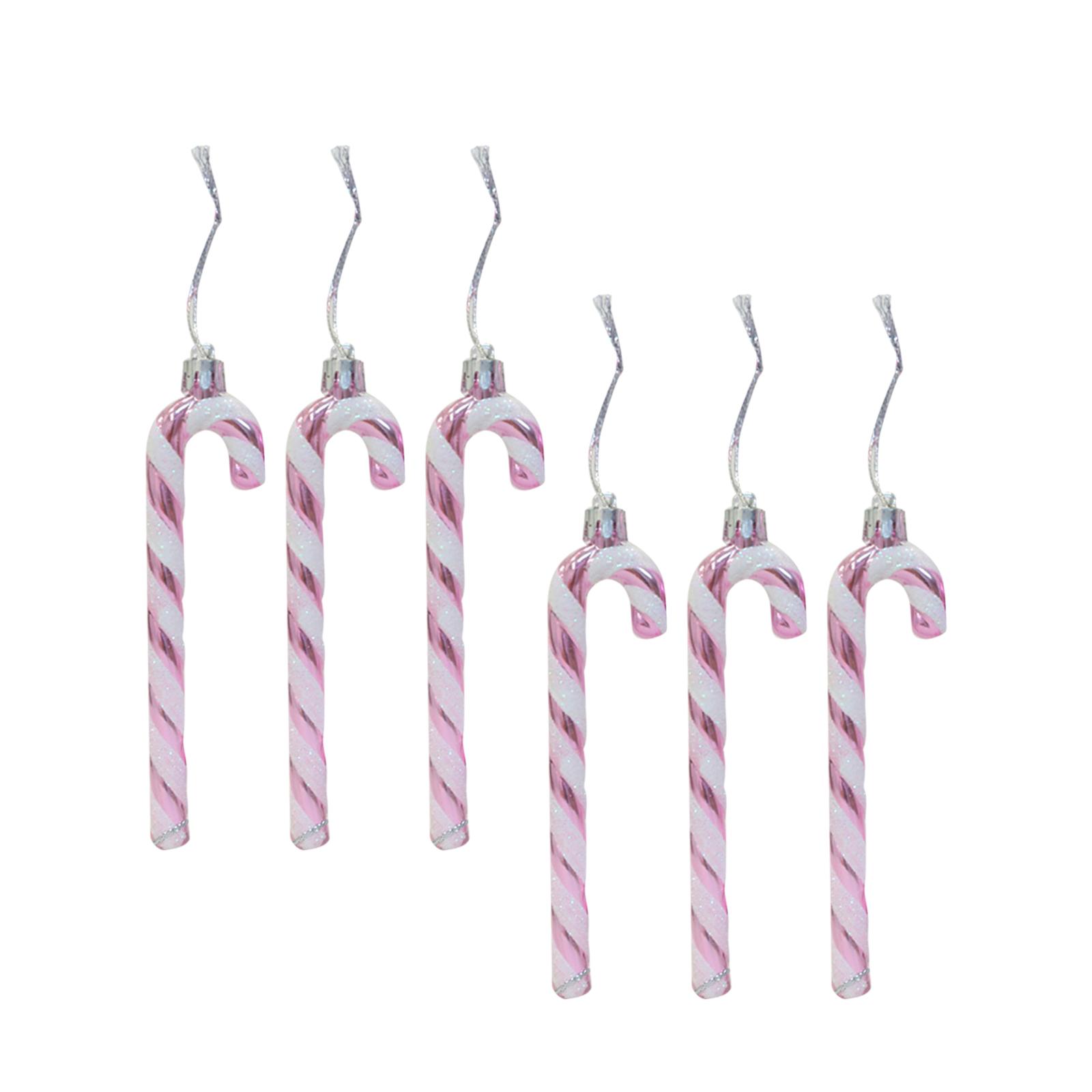 6Pcs Xmas Candy Cane Christmas Tree Hanging Ornaments Home Party Favors