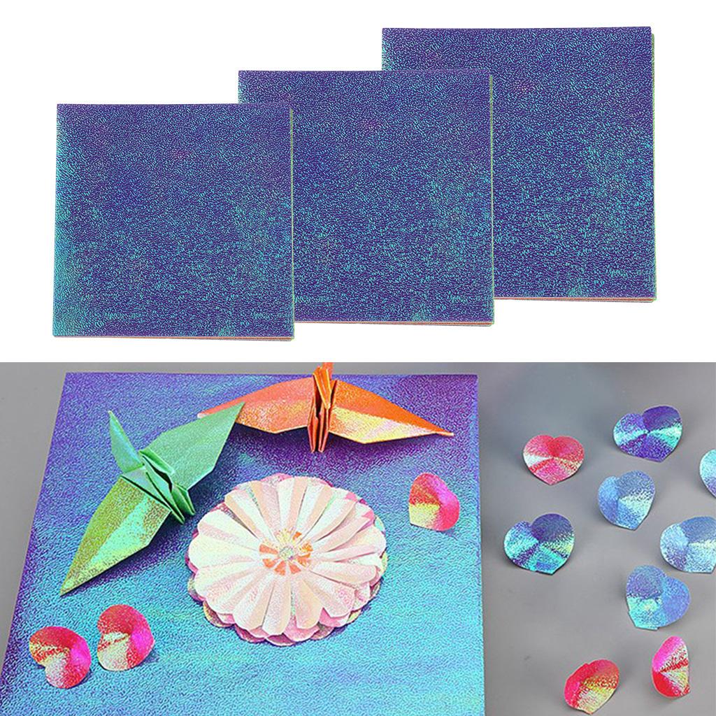 50pcs Square Pearl Paper Cardstock Origami Paper Cranes Colored Papers