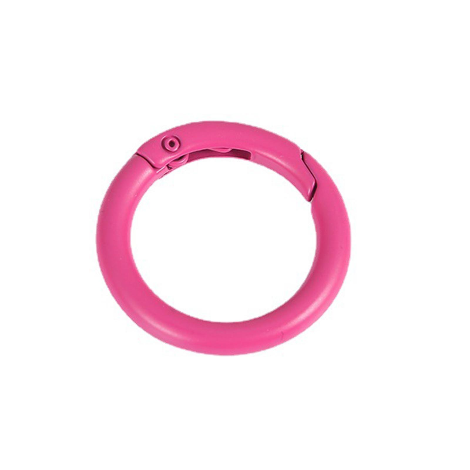 30x Round Spring Snap Clip Hook Alloy Carabiner Keychain Buckle Key Hiking