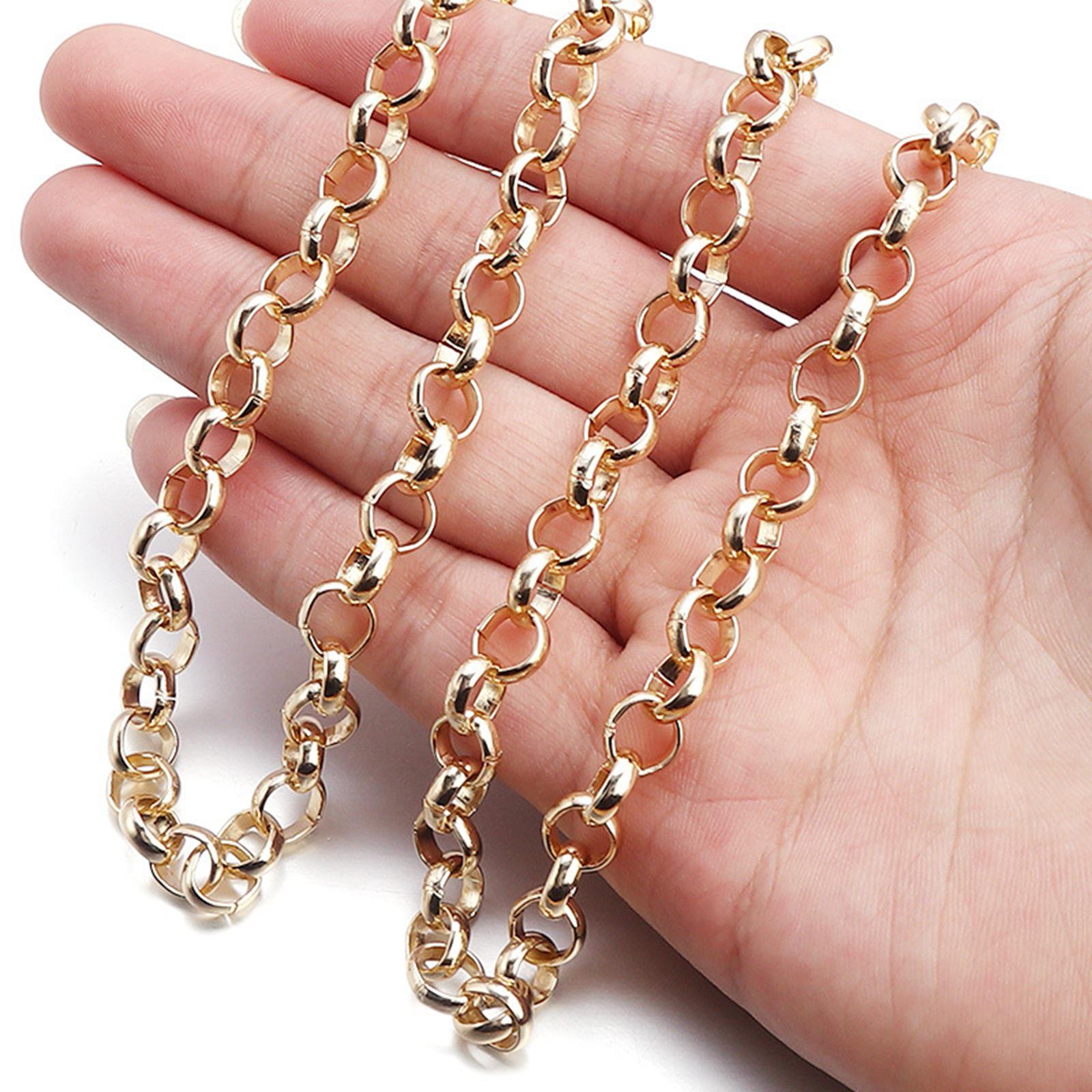 Round Link Chain 8mm Aluminum Unwelded DIY Jewelry Making Findings Aureate