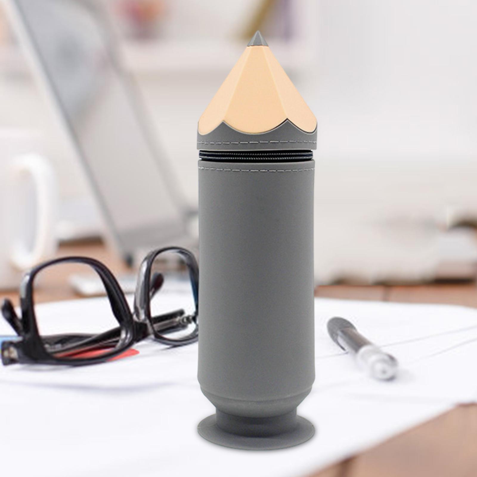 Silicone Pencil Case Portable Lightweight Pencil Holder Novelty Pencil Pouch Gray