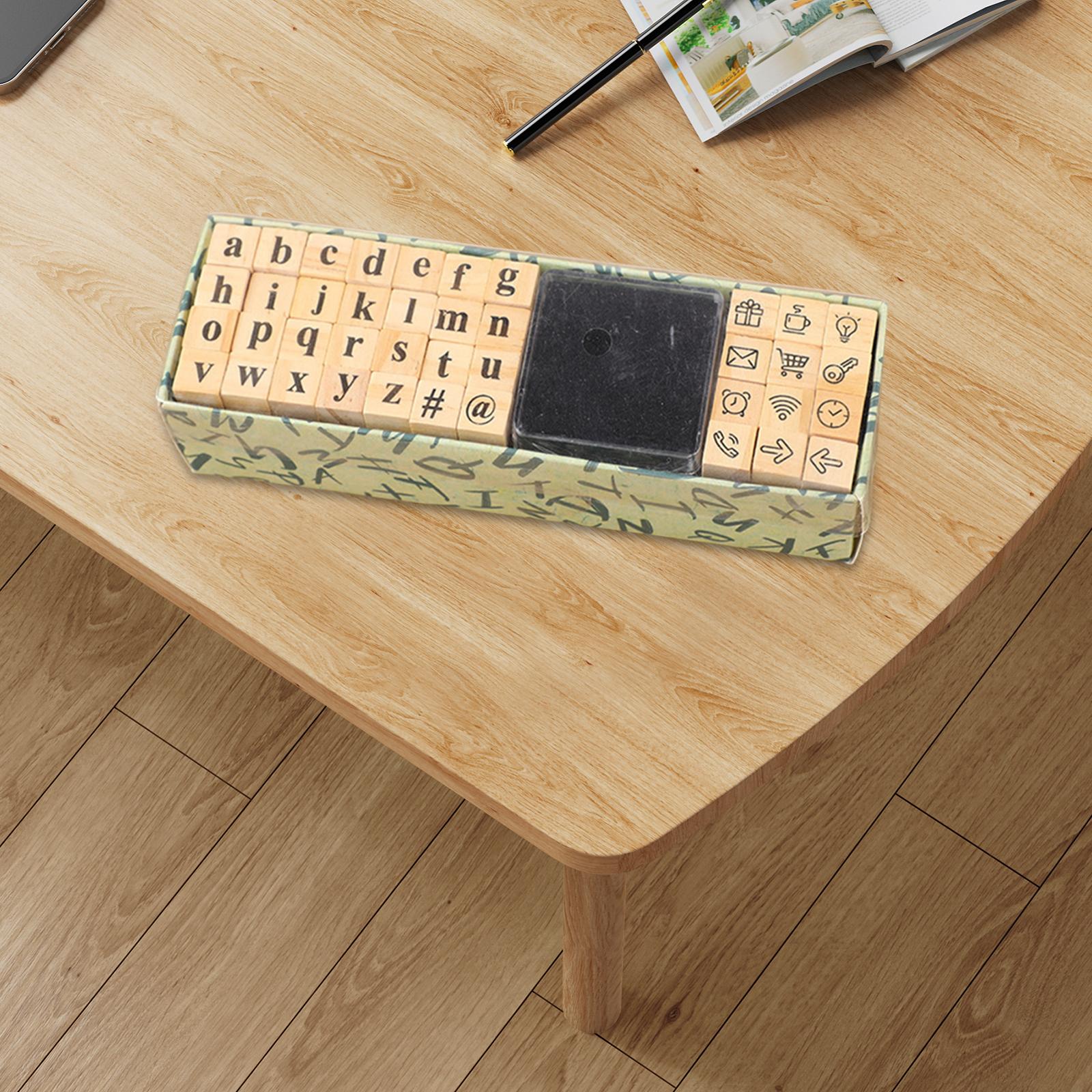 40Pieces/Set Alphabet Stamps DIY Creative Journaling Wooden Letters Stampers Lowercase