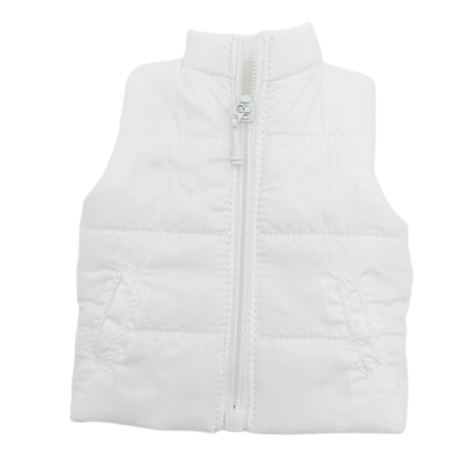 Doll Down Vest White 1/6 Scale