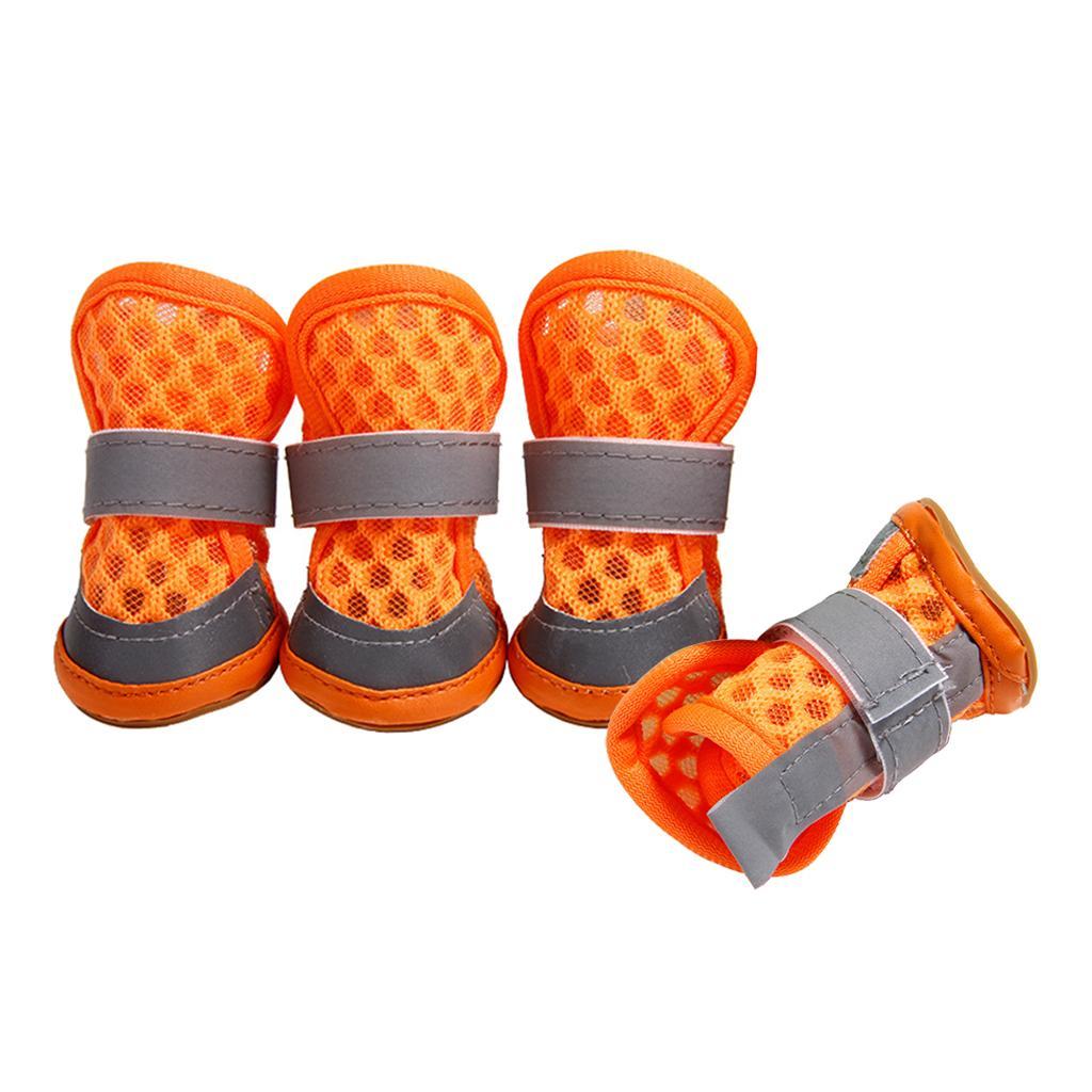 New 4pcs/set Pet Dog Shoes Summer Breathable Boots Foowear