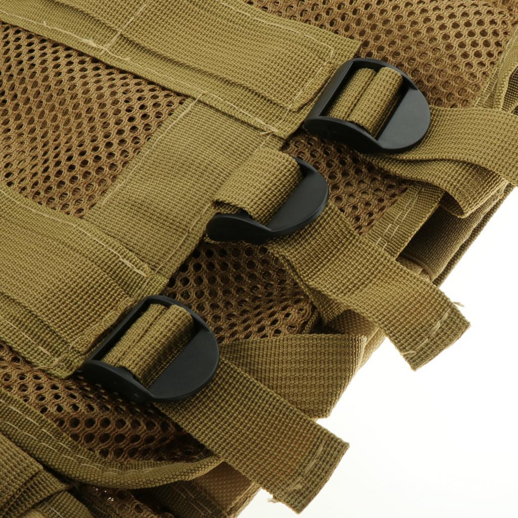 Tactical Molle Vest Adjustable Military Combat Assault Training Vest Khaki