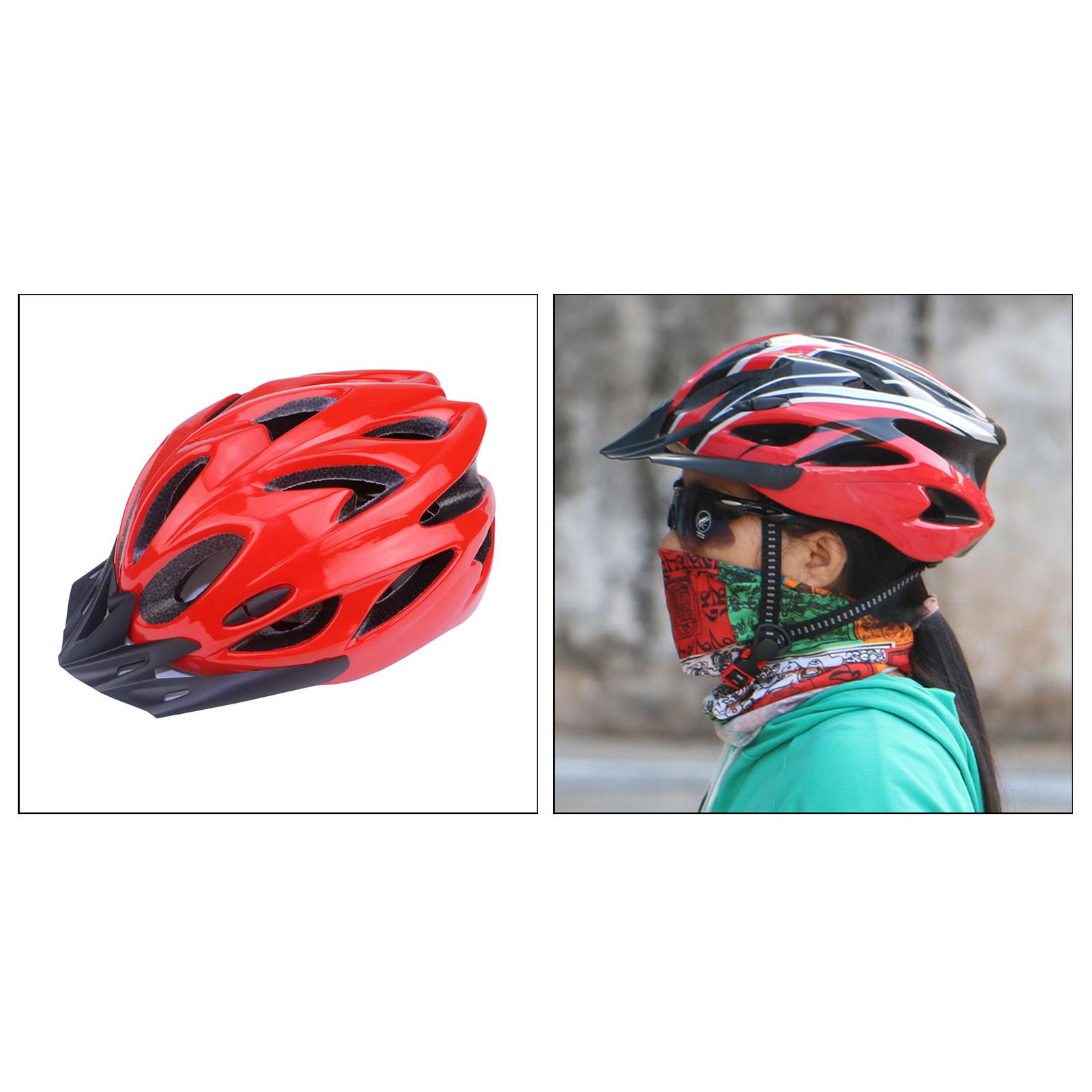 Adult Bike Helmets Adjustable Bicycle Helmet with Detachable Visor Red