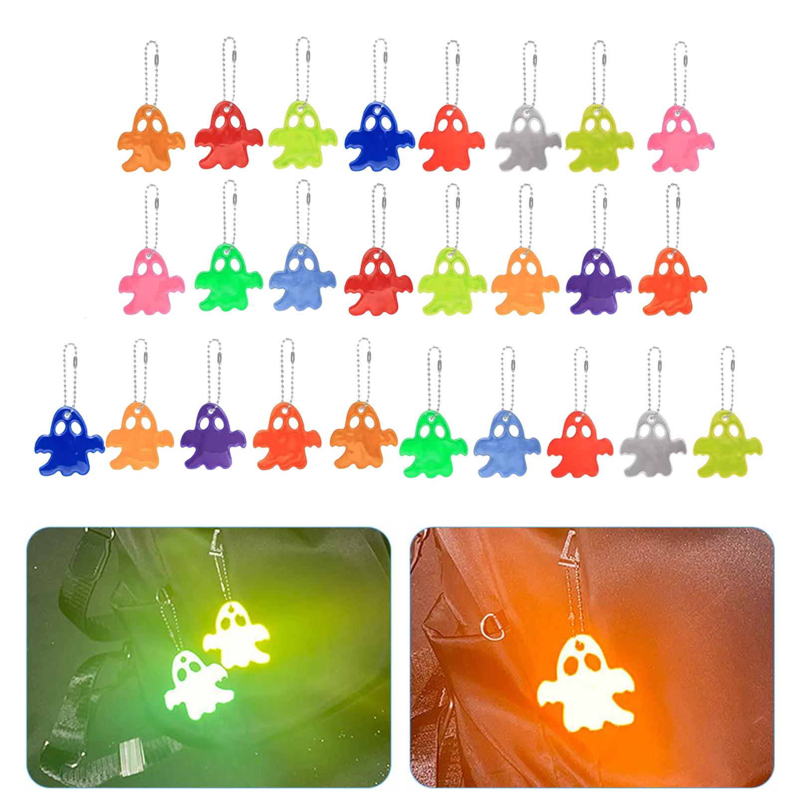 26Pcs Safety Reflector Pendants Children Key for Cycling School Pouch