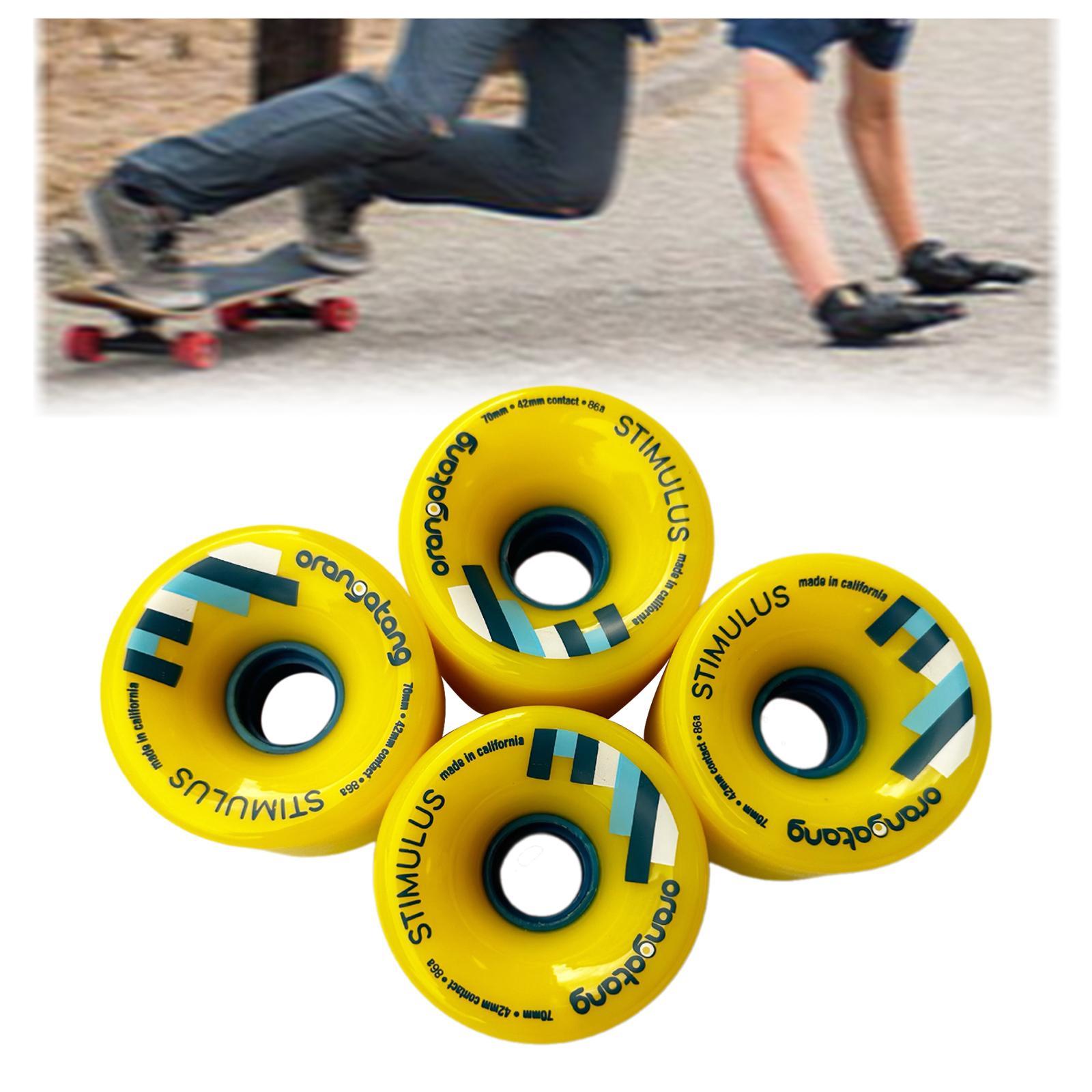 4x Skateboard Longboard Wheels Cruiser Wheels Longboard Wheels Yellow