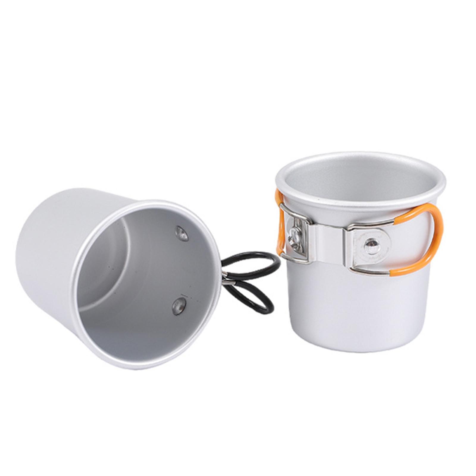 4x Camping Mug Reusable with Folding Handles for Backpacking Cycling Fishing