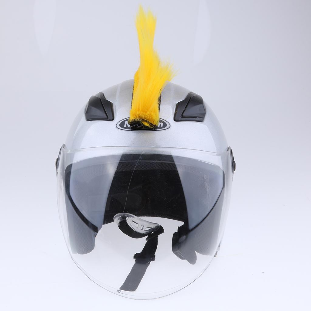 Motorcycle Skinhead Wig Punk Helmet Mohawk Wig Costumes Hairpiece Yellow