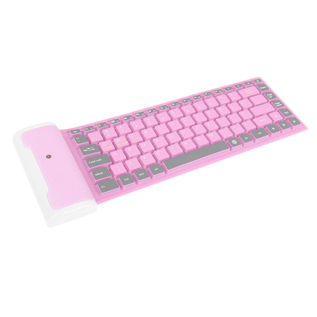 Waterproof Portable Silicone Mute Gaming Wireless Keyboard for Laptops