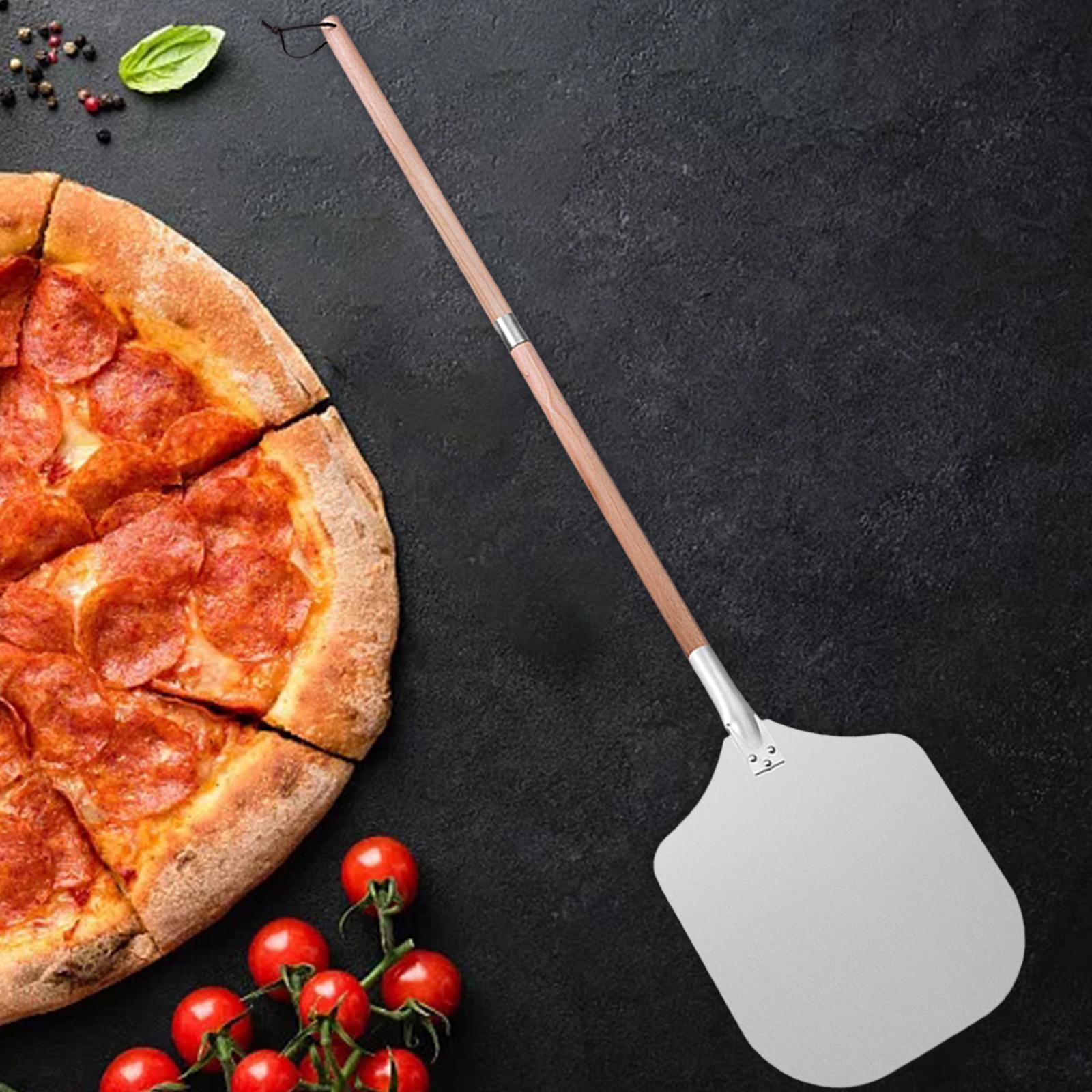 Aluminum Pizza Paddle with Wooden Handle Convenient for Kitchen Style D