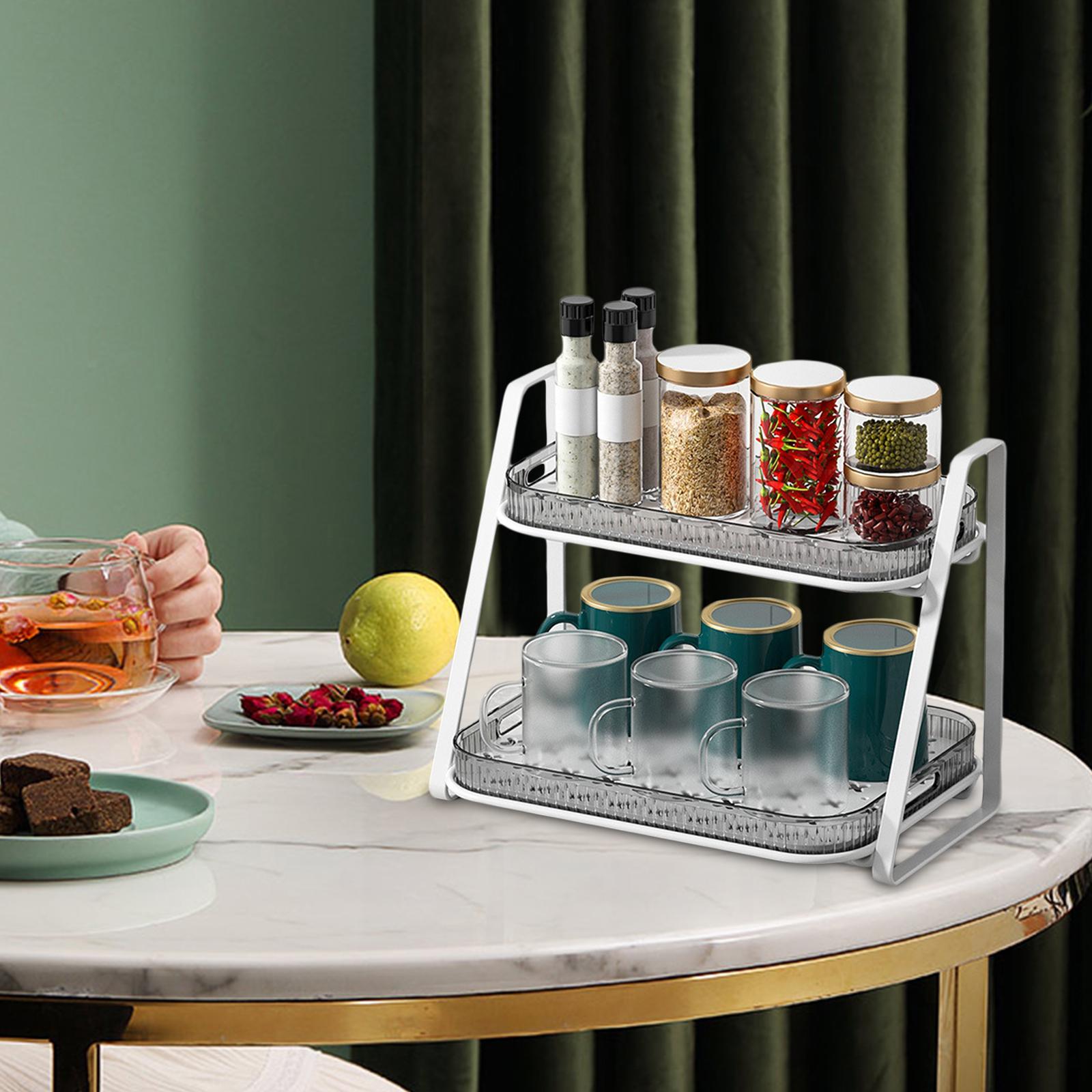 Organization Storage Bin Large Coffee Mug Holder for Tea Bar Kitchen Counter M Grey