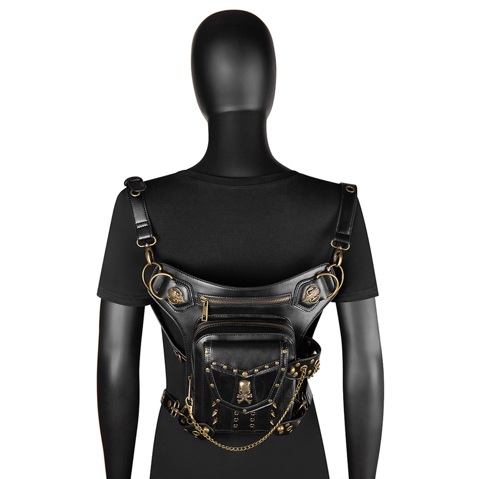 Steampunk Waist Bag Gothic Waist Fanny Pack with Detachable Adjustable Strap