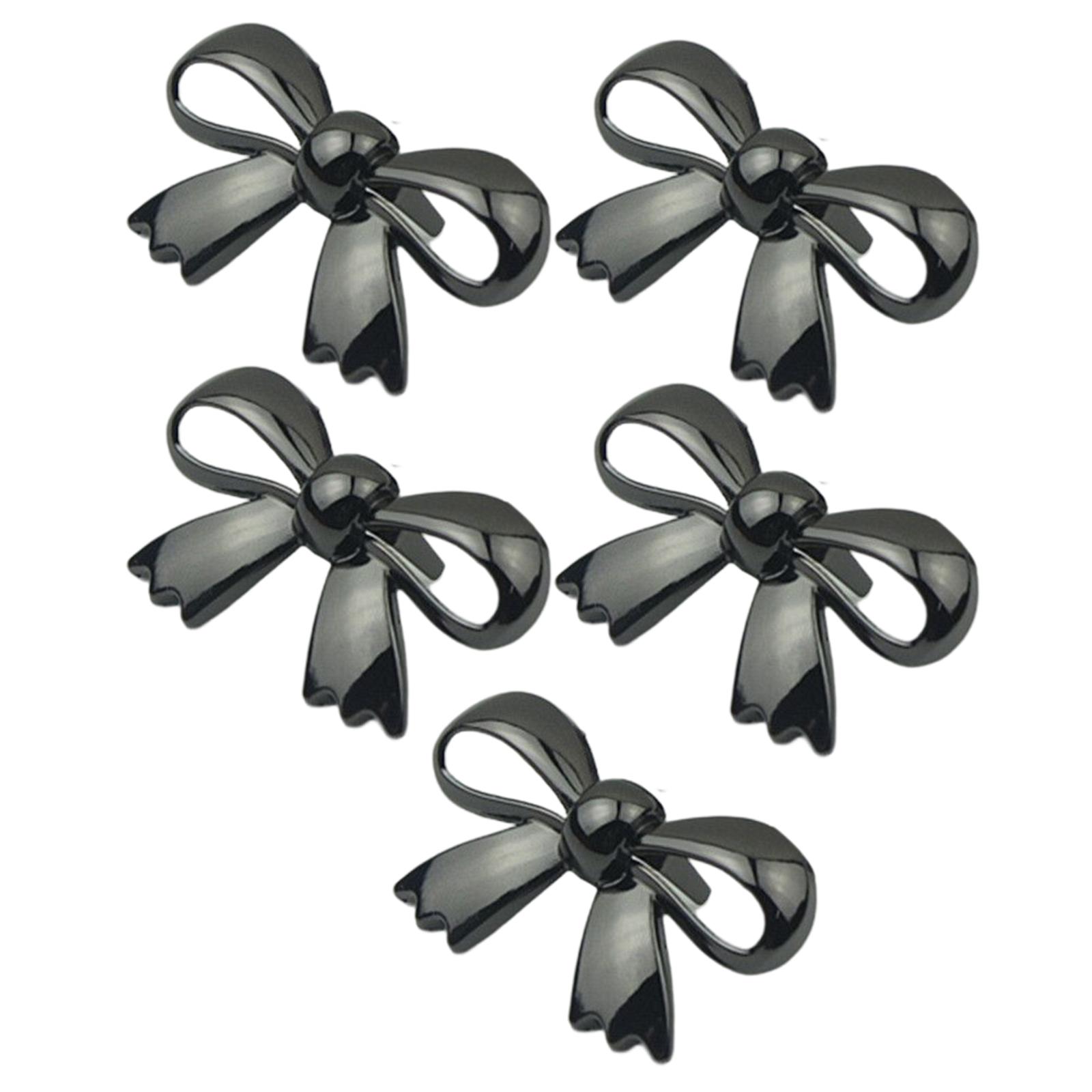 5x Fashion Shoe Clips Bridal Bowknot Buckle Accessories Garments Dark Grey 