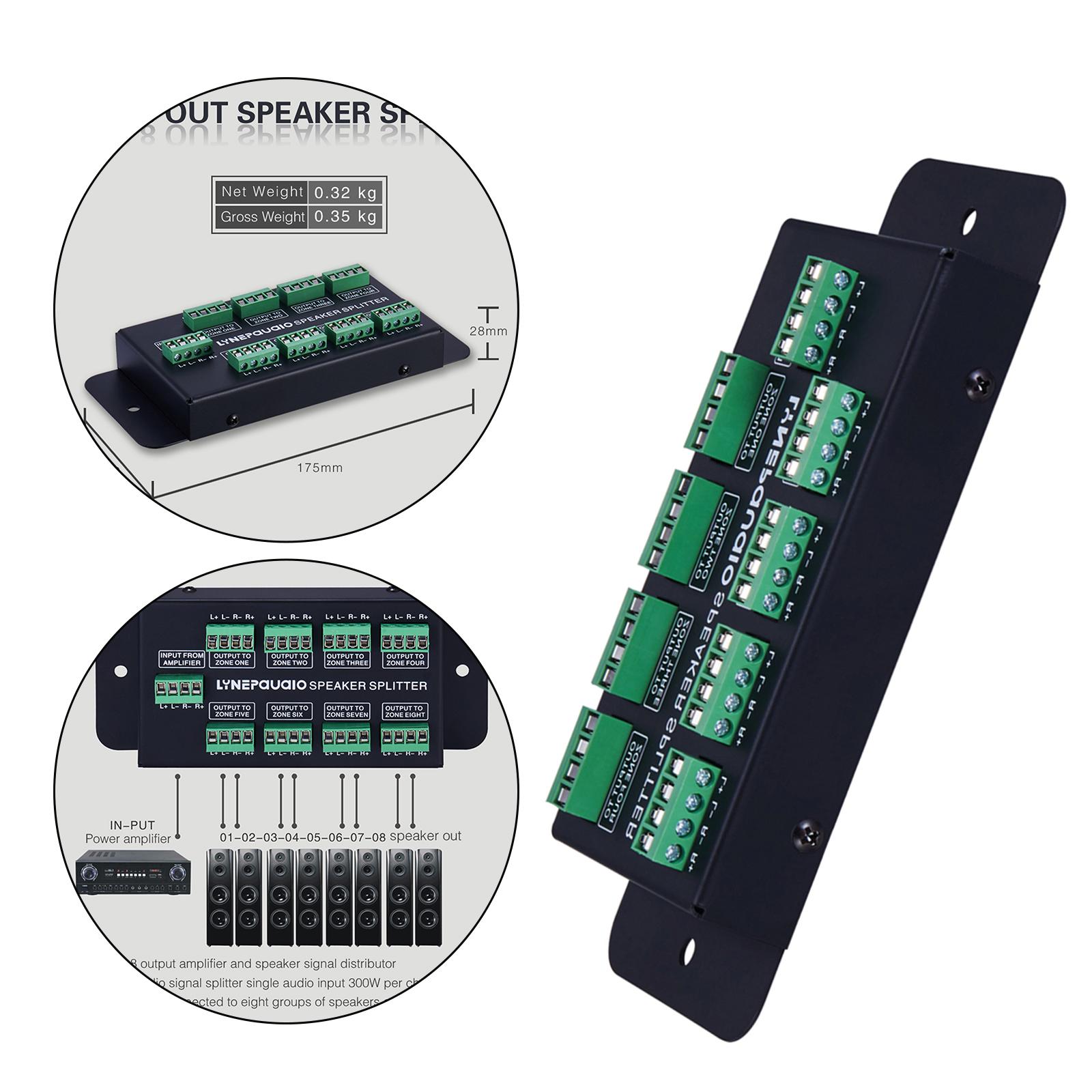 1 In 8 Out Amplifier Sound Source Signal Distribution Panel 300w