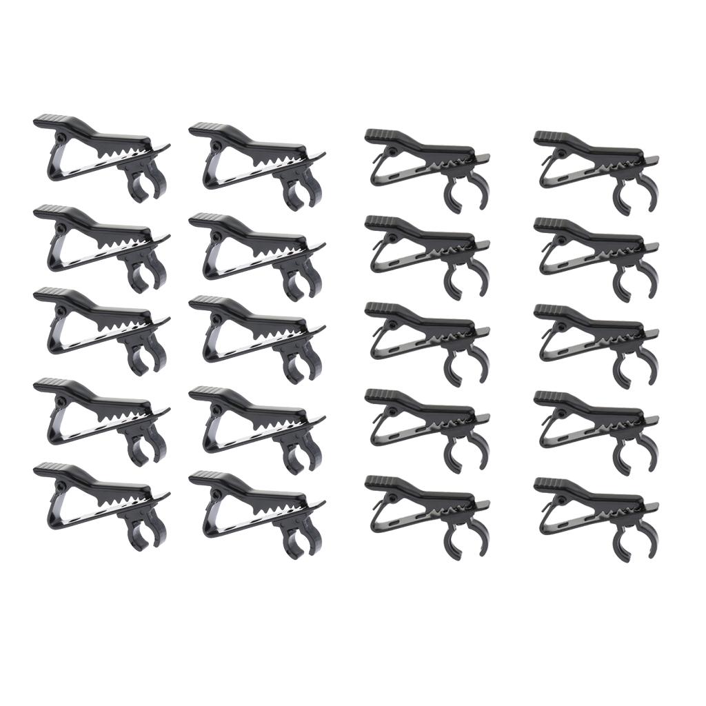 10 Pieces Microphone Lapel Tie Lavalier Mic Metal Clip Holder 6.35mm