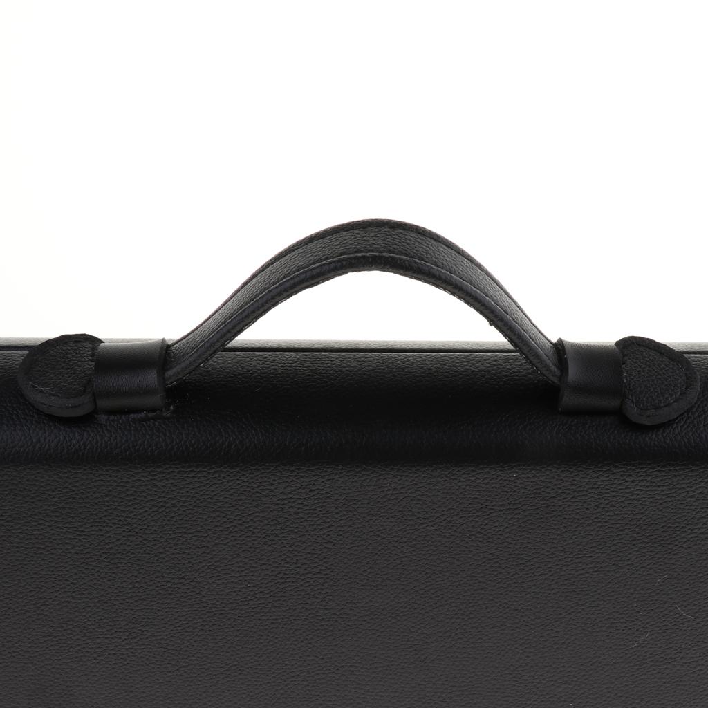 Flute Wooden Carry Padded Case with Storage Gig Bag Handbag - Black