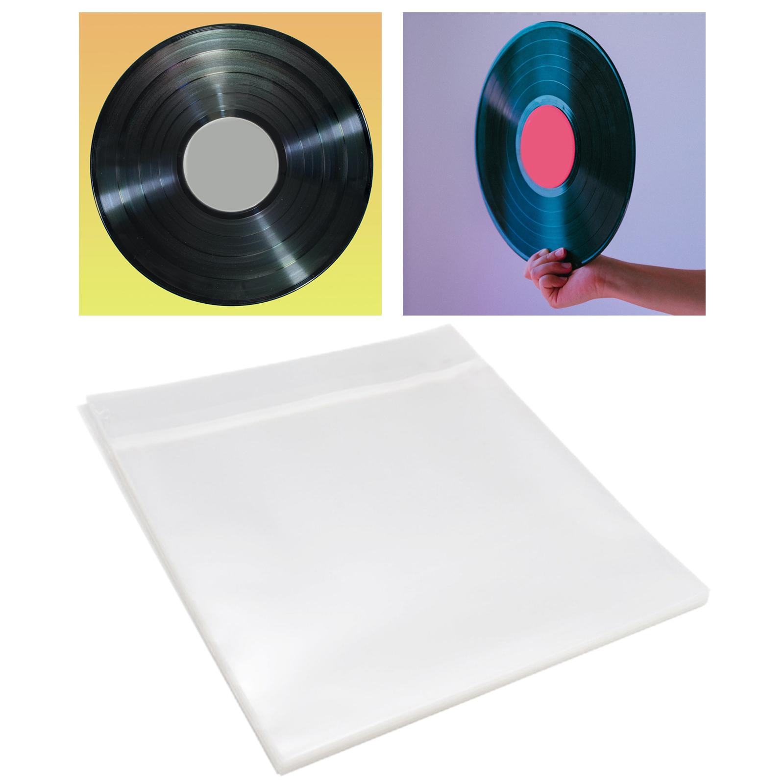 50Pcs Vinyl Record Sleeves Records Bag Reusable Clear for Turntable Player 12inch Single Record