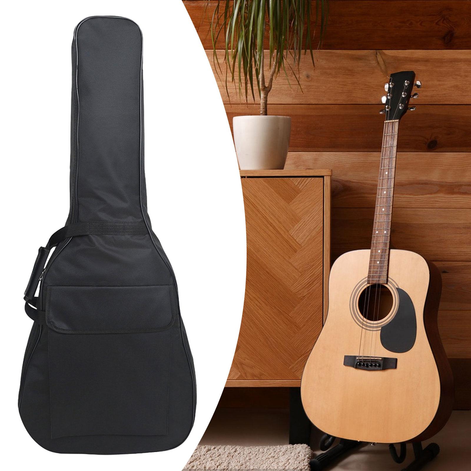 Acoustic Guitar Gig Bag Adjustable Straps Durable Scratch Resistant Backpack black