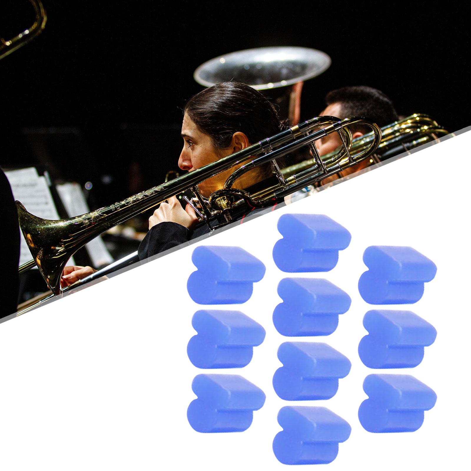 10x Alto Horns Silicone Pads Buffering Stop for Brass Euphonium Tuba Trumpet 3.5mm Blue