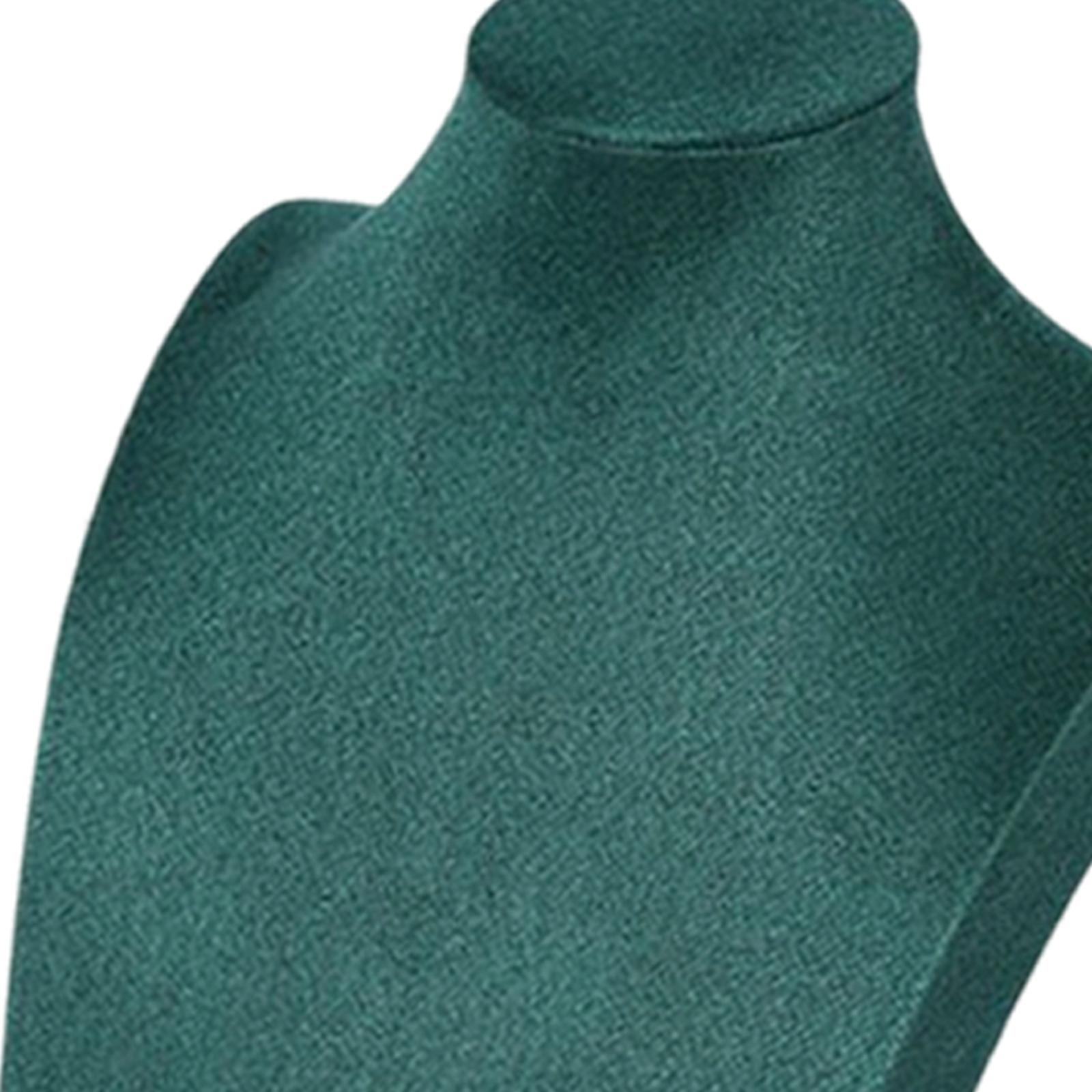 Beige & Green Pendant Necklace Window Display Stand Holder Jewelry Bust