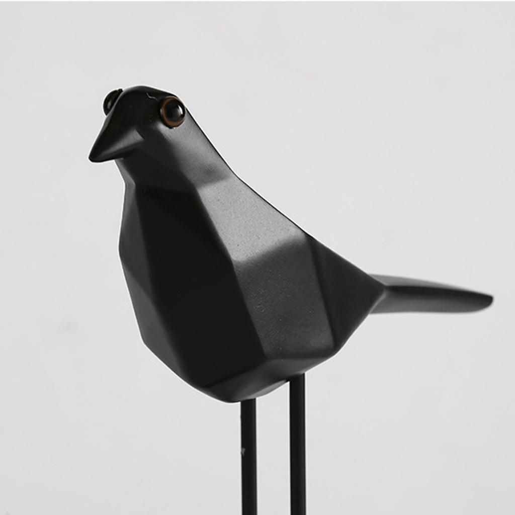 Nordic Style Resin Bird Ornament Desktop Decorations Black