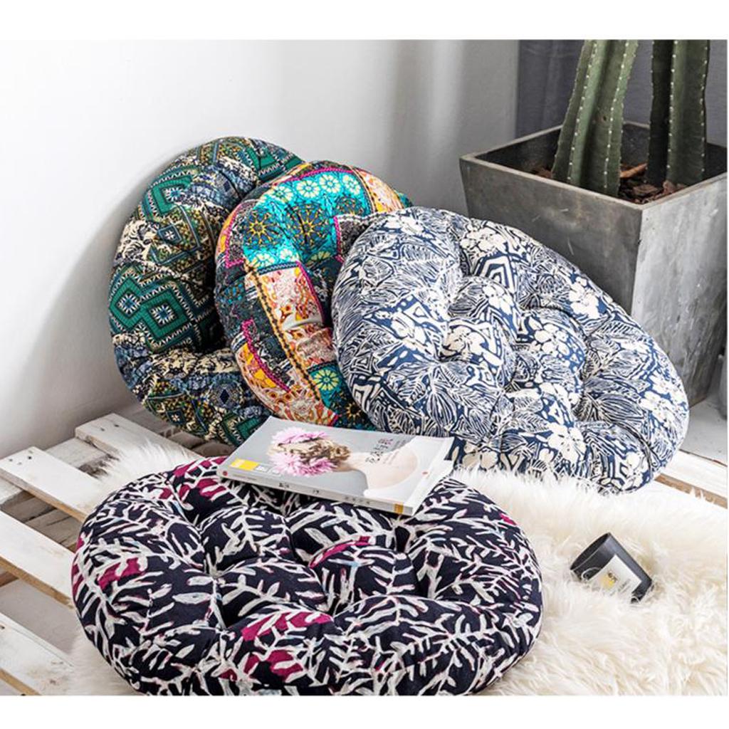 Round Futon Mat Seat Pillow Breathable Meditation Cushion Tatami A Pattern