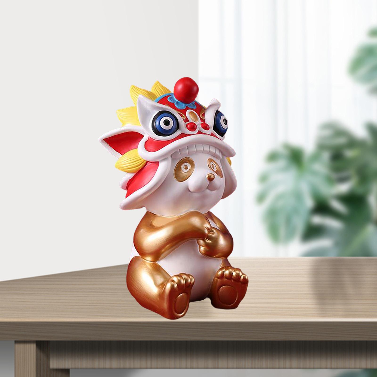 Creative Chinese Style Panda Ornament New Year Home Decor Birthday  Gold