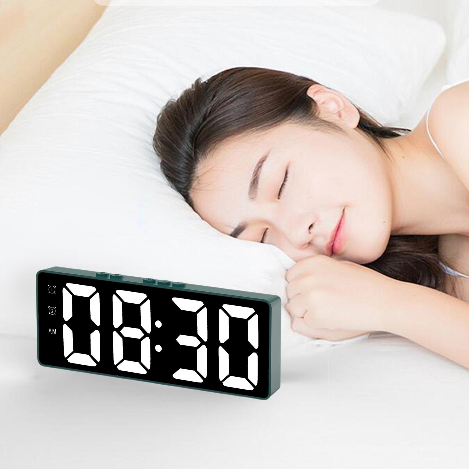 Multifunctional Clock Mute LED Display for Bedroom Viridian