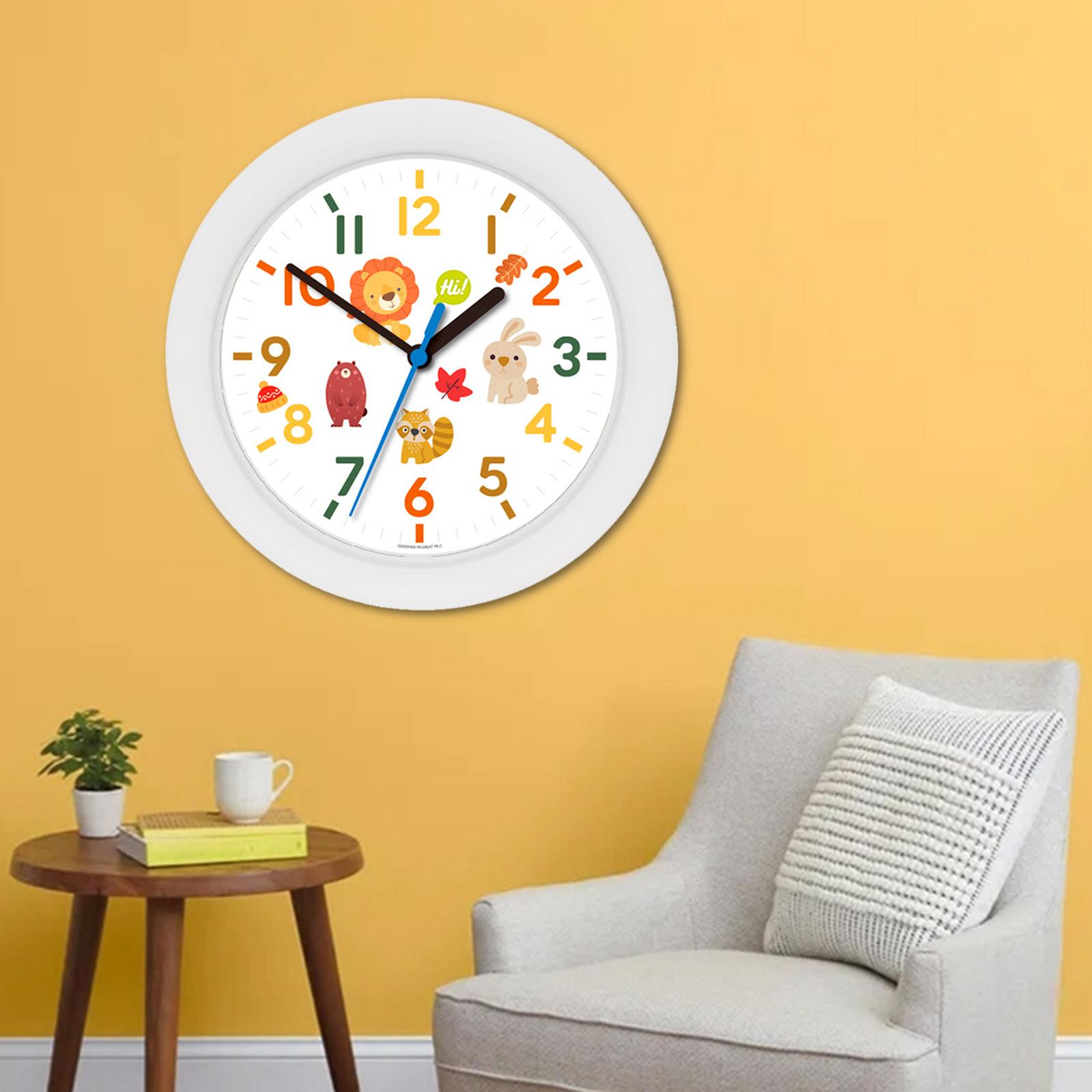 Cartoon DIY Wall Clock Stickers Silent Ornament Kids Birthday Classroom StyleD