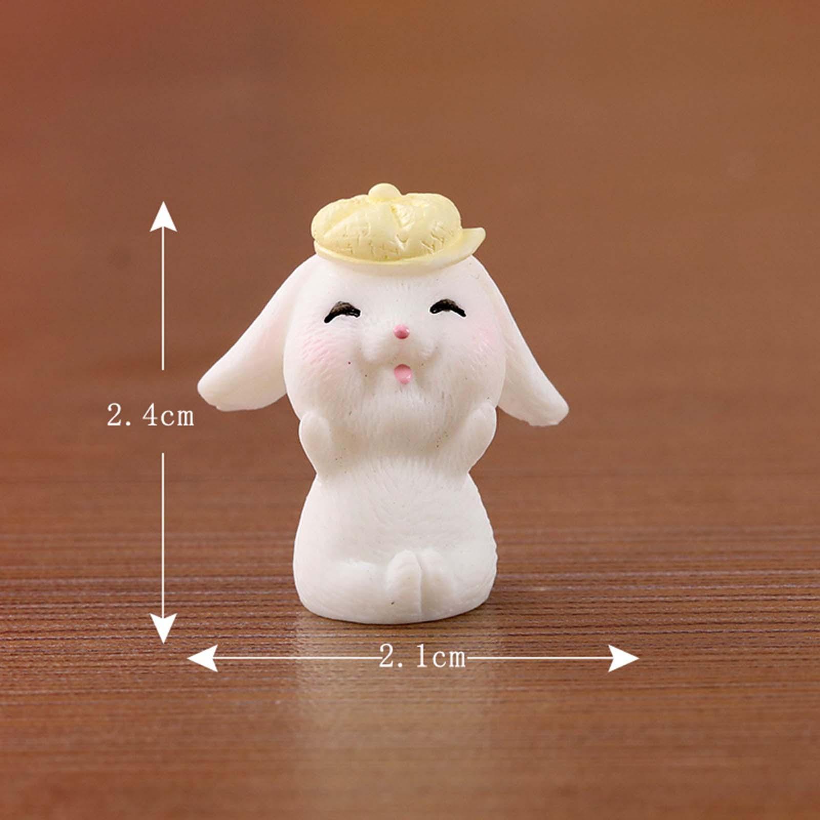 8 Pieces Miniature Rabbit Figures Resin Crafts for Decoration Ornament