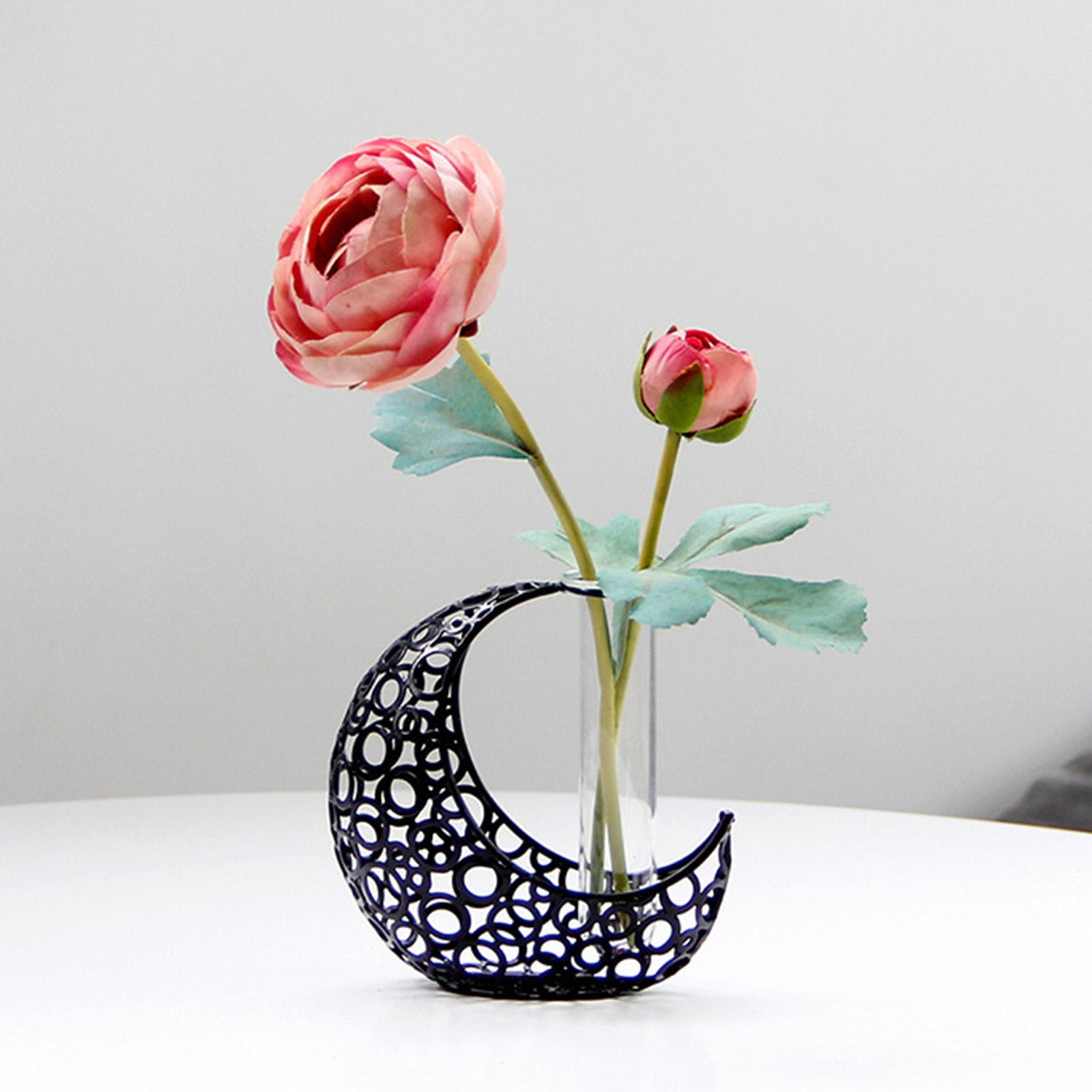 Test Tube Vase Flower Vase Decorative Art Vase for Dining Table Home Kitchen Black