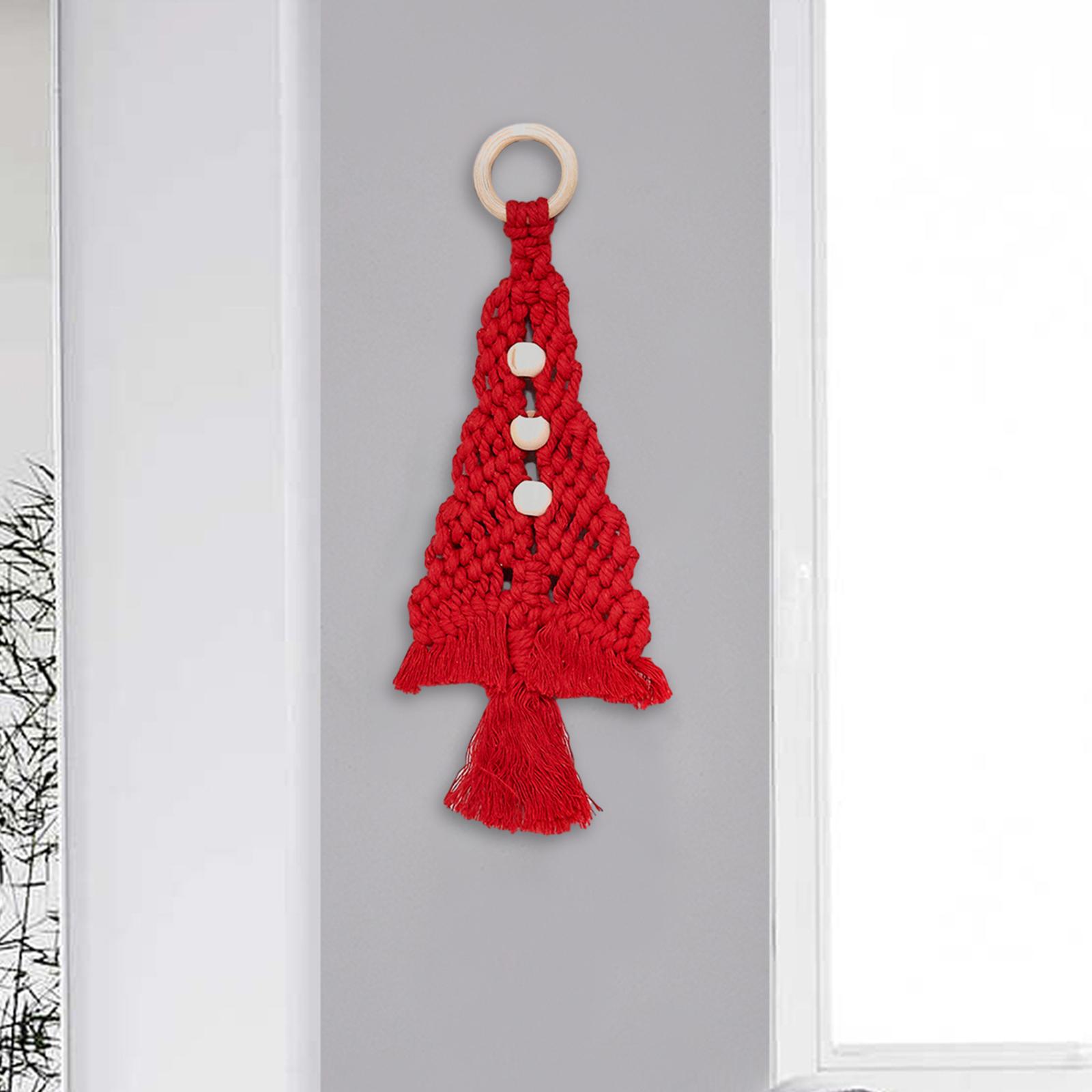 Christmas Tree Tapestry Party Festival Chic Boho Christmas Hanging Ornaments Red