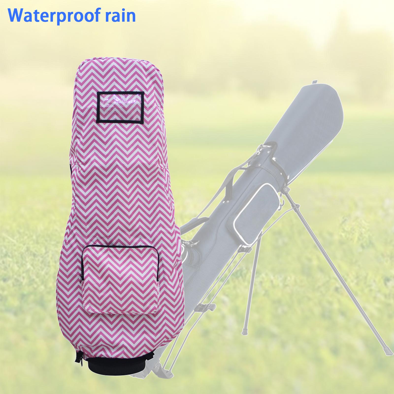 Foldable Golf Bag Hood Rain Cover Outdoor Waterproof Dustproof Protection Pink