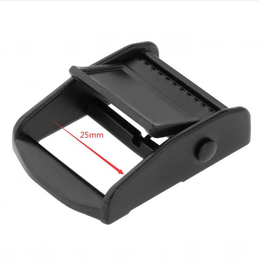 Slider Kayak Webbing Buckle Aluminum Alloy Ladder Lock Black 1pcs