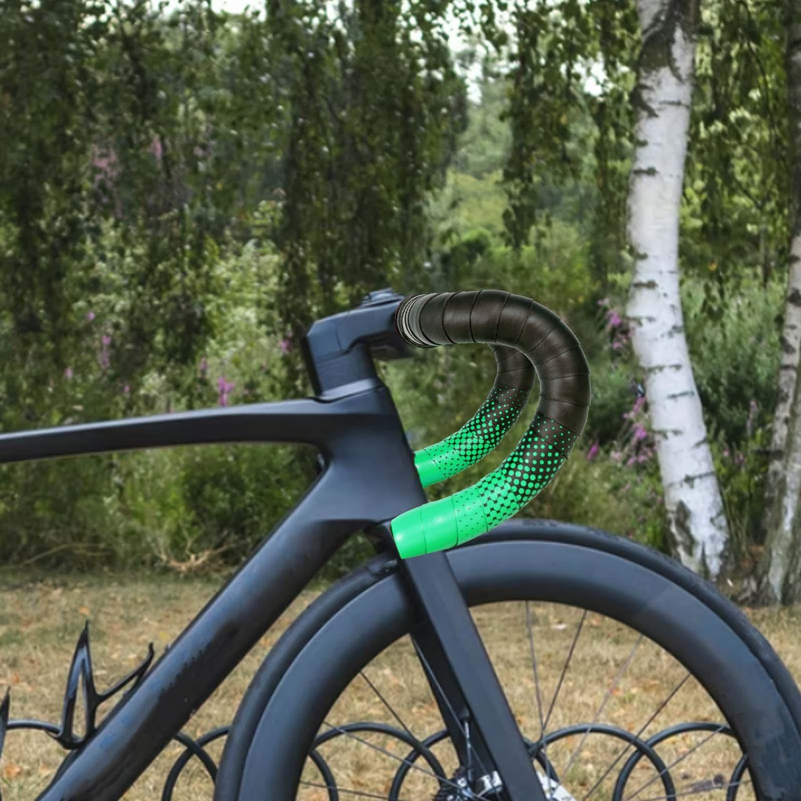 2x EVA PU Road Bike Handlebar Tape Comfortable Grip Outdoor Cycling Green