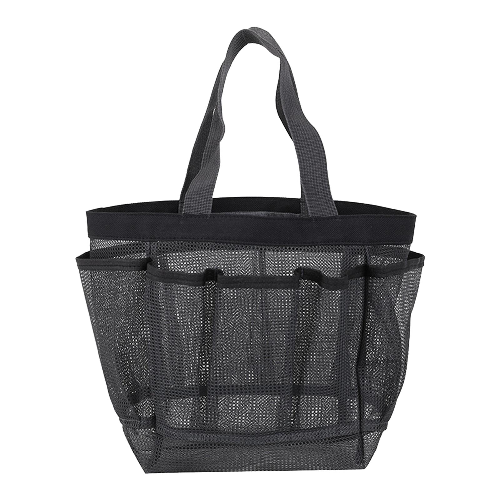 Mesh Showering Caddy Basket Bag Tote Pouch Storage Makeup Brush Women Gray