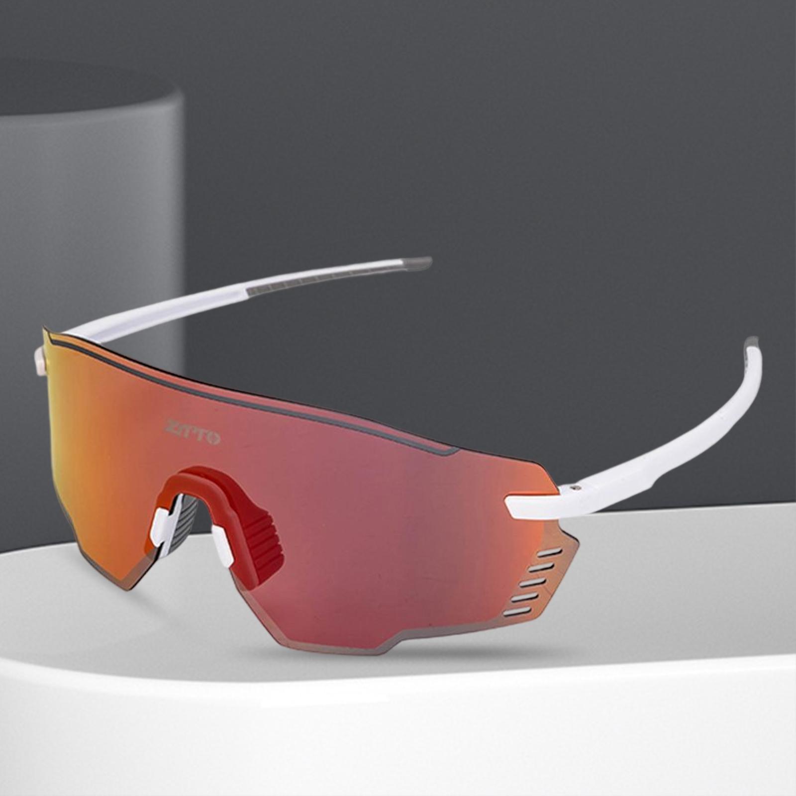 Outdoor Cycling Glasses Sports Sunglasses Eye Protection for Fishing Hiking White and Red