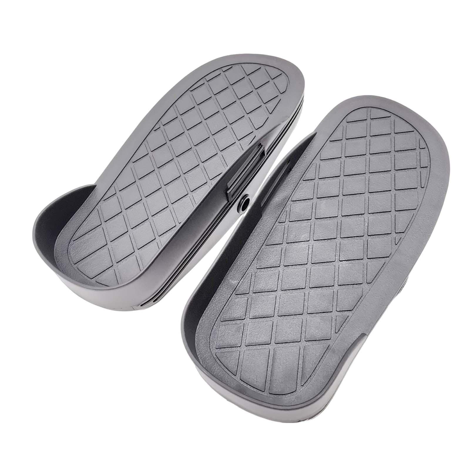 Set of 2 Rowing Machine Foot Pedals Replacements Black Lightweight Anti Slip